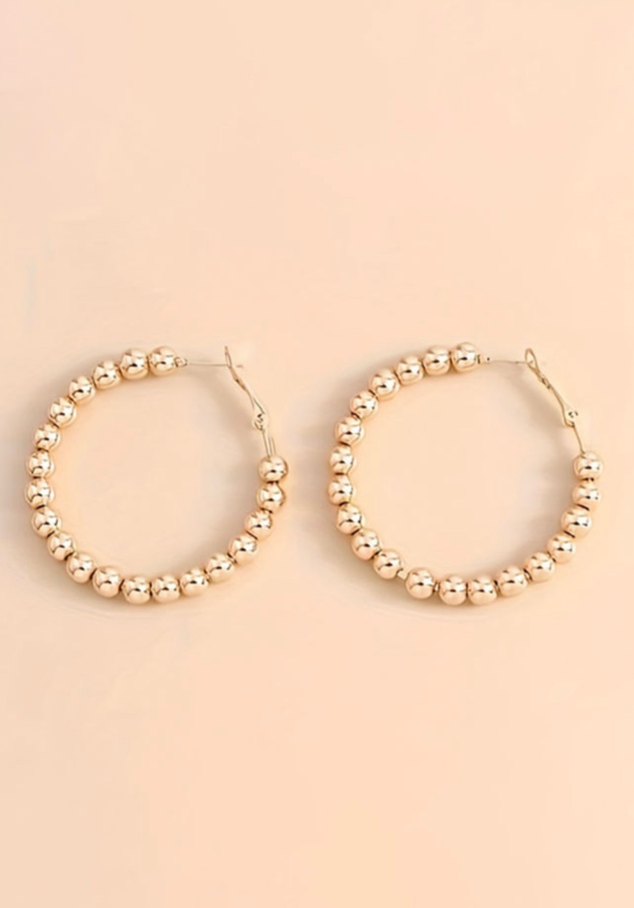 Gold beaded hoops