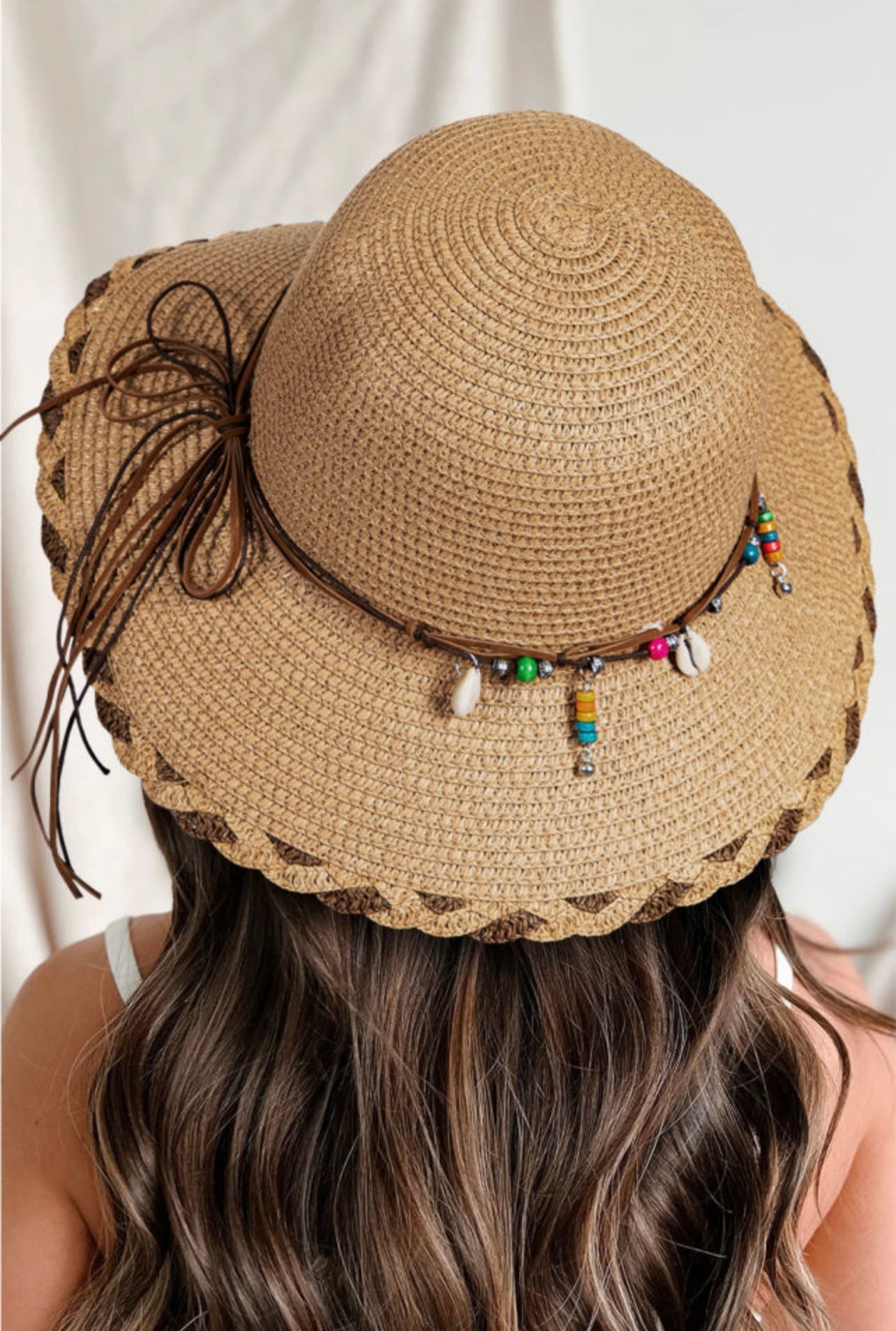 Boho woven sun hat
