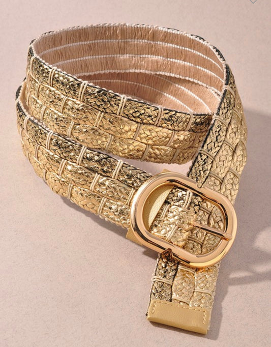 Gold metallic belt