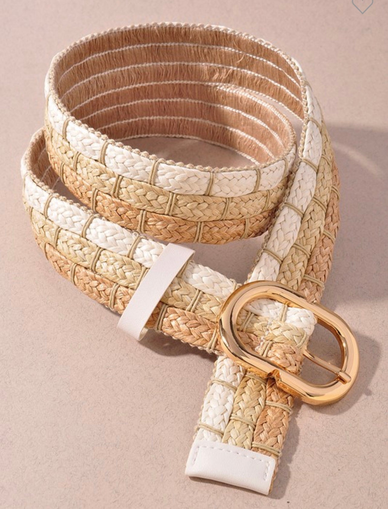 White, beige belt