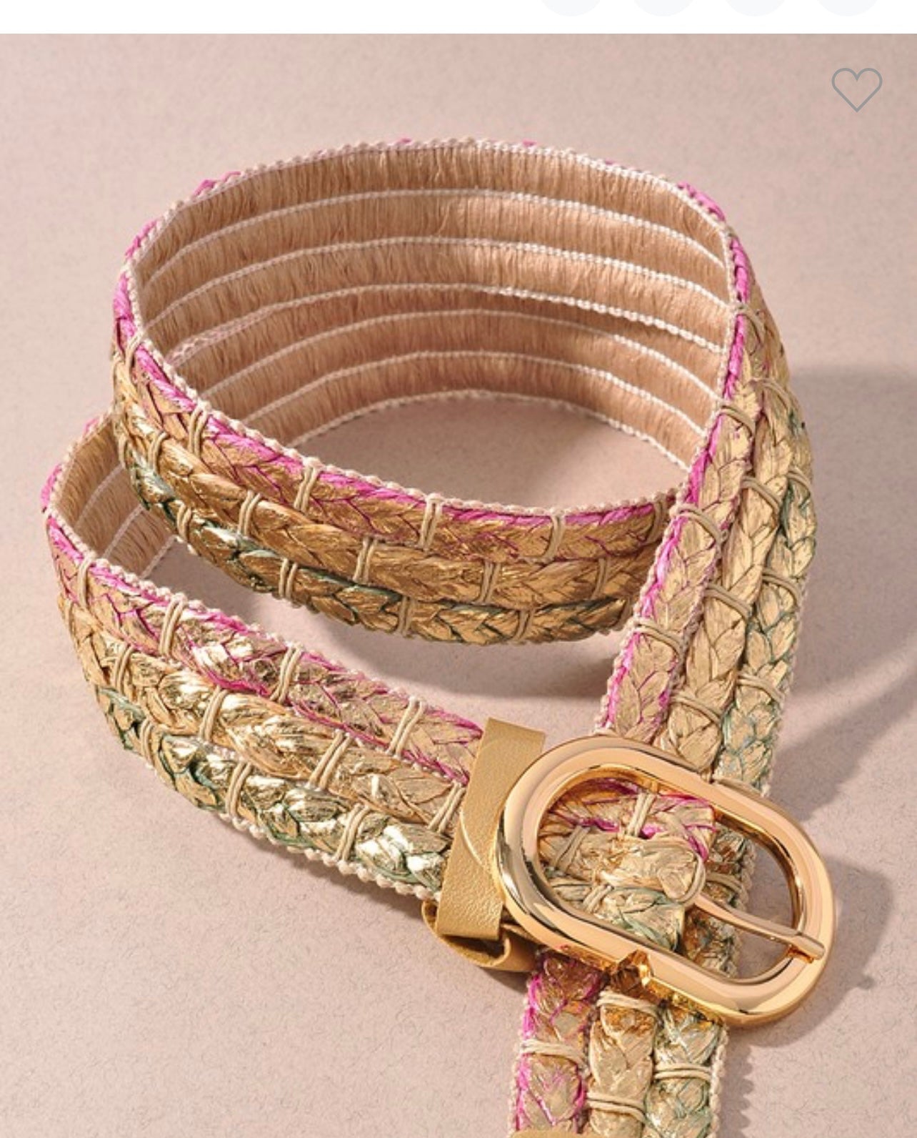 Metallic pink/gold belt