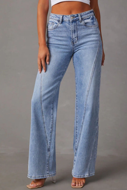 High waisted wide legged Jean