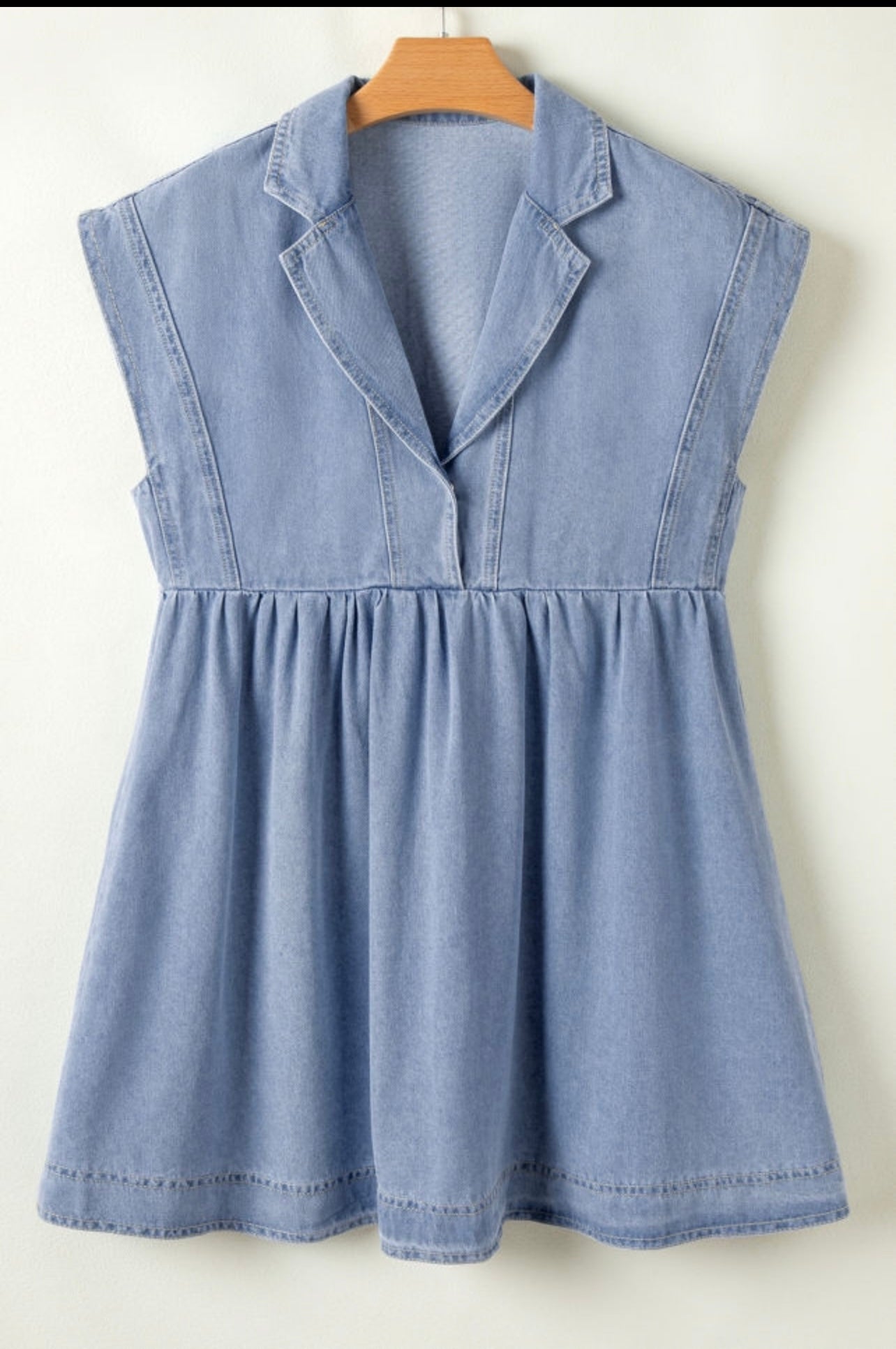 Cap sleeve denim dress