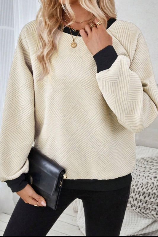 Light weight textured sweatshirt